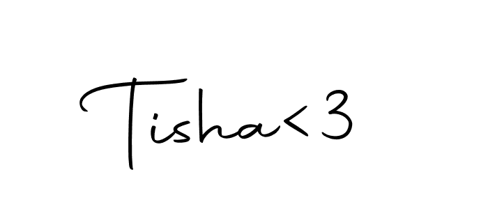 Design your own signature with our free online signature maker. With this signature software, you can create a handwritten (Autography-DOLnW) signature for name Tisha<3. Tisha<3 signature style 10 images and pictures png