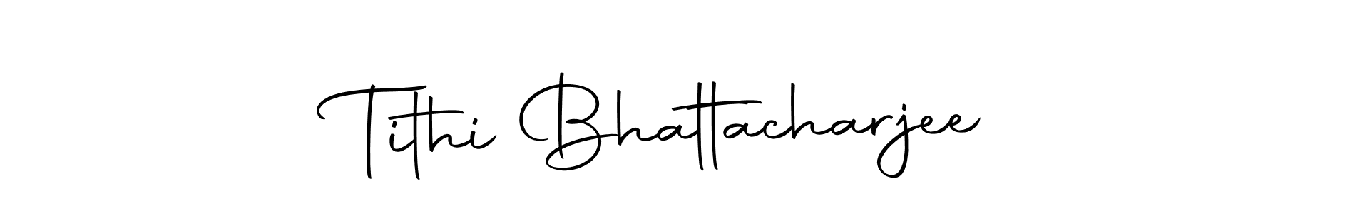 How to make Tithi Bhattacharjee name signature. Use Autography-DOLnW style for creating short signs online. This is the latest handwritten sign. Tithi Bhattacharjee signature style 10 images and pictures png