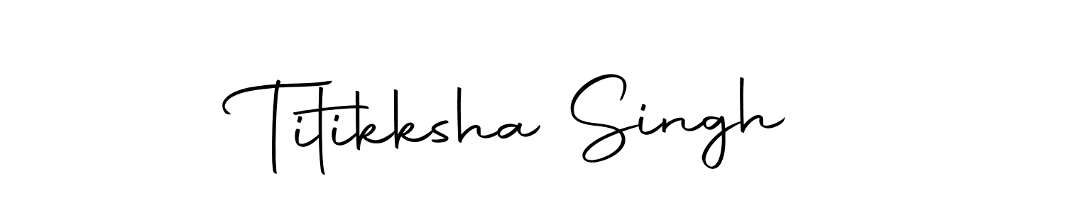 The best way (Autography-DOLnW) to make a short signature is to pick only two or three words in your name. The name Titikksha Singh include a total of six letters. For converting this name. Titikksha Singh signature style 10 images and pictures png