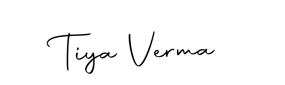 How to make Tiya Verma name signature. Use Autography-DOLnW style for creating short signs online. This is the latest handwritten sign. Tiya Verma signature style 10 images and pictures png