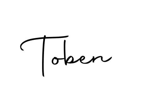 Design your own signature with our free online signature maker. With this signature software, you can create a handwritten (Autography-DOLnW) signature for name Toben. Toben signature style 10 images and pictures png