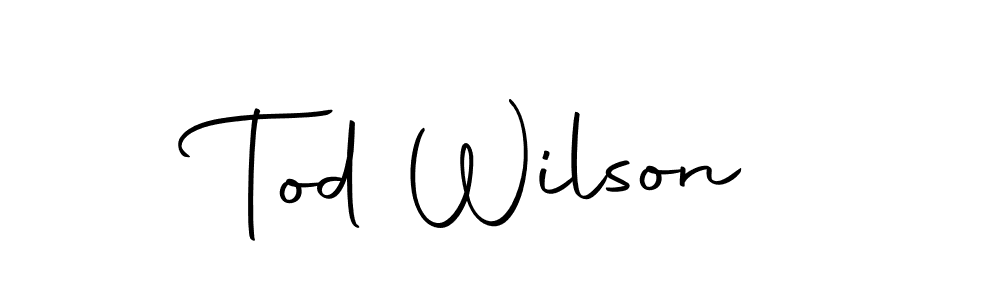 How to make Tod Wilson name signature. Use Autography-DOLnW style for creating short signs online. This is the latest handwritten sign. Tod Wilson signature style 10 images and pictures png