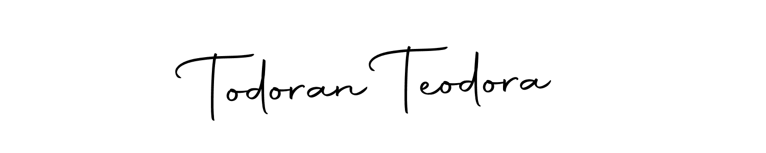 The best way (Autography-DOLnW) to make a short signature is to pick only two or three words in your name. The name Todoran Teodora include a total of six letters. For converting this name. Todoran Teodora signature style 10 images and pictures png