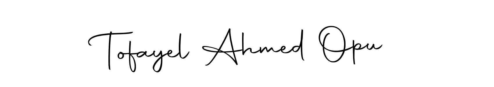 You should practise on your own different ways (Autography-DOLnW) to write your name (Tofayel Ahmed Opu) in signature. don't let someone else do it for you. Tofayel Ahmed Opu signature style 10 images and pictures png