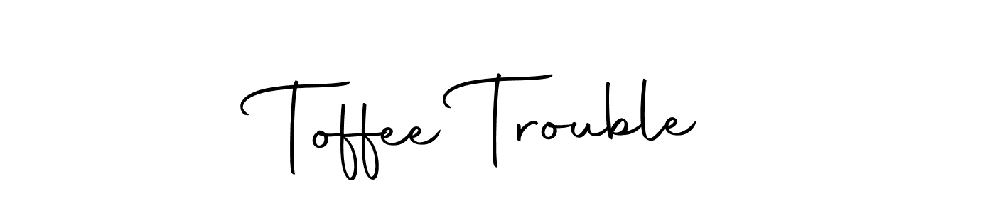 How to make Toffee Trouble name signature. Use Autography-DOLnW style for creating short signs online. This is the latest handwritten sign. Toffee Trouble signature style 10 images and pictures png