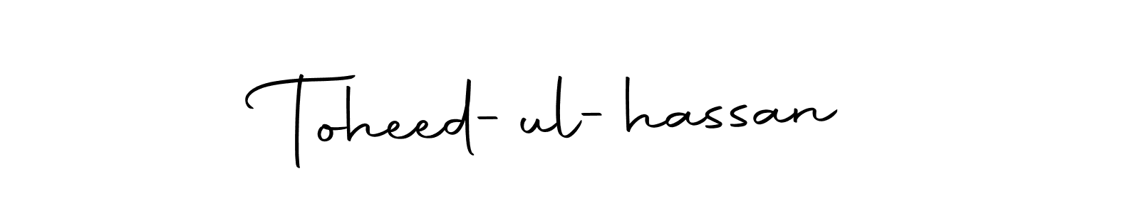 How to make Toheed-ul-hassan name signature. Use Autography-DOLnW style for creating short signs online. This is the latest handwritten sign. Toheed-ul-hassan signature style 10 images and pictures png