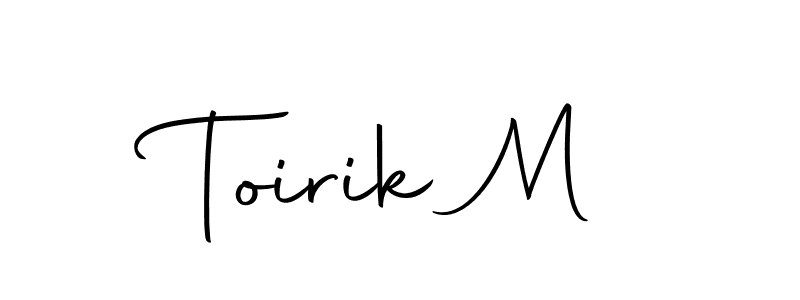 if you are searching for the best signature style for your name Toirik M. so please give up your signature search. here we have designed multiple signature styles  using Autography-DOLnW. Toirik M signature style 10 images and pictures png