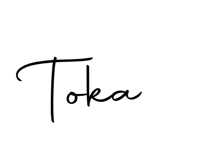 Design your own signature with our free online signature maker. With this signature software, you can create a handwritten (Autography-DOLnW) signature for name Toka. Toka signature style 10 images and pictures png