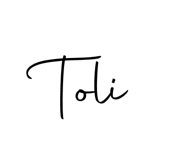 Design your own signature with our free online signature maker. With this signature software, you can create a handwritten (Autography-DOLnW) signature for name Toli. Toli signature style 10 images and pictures png