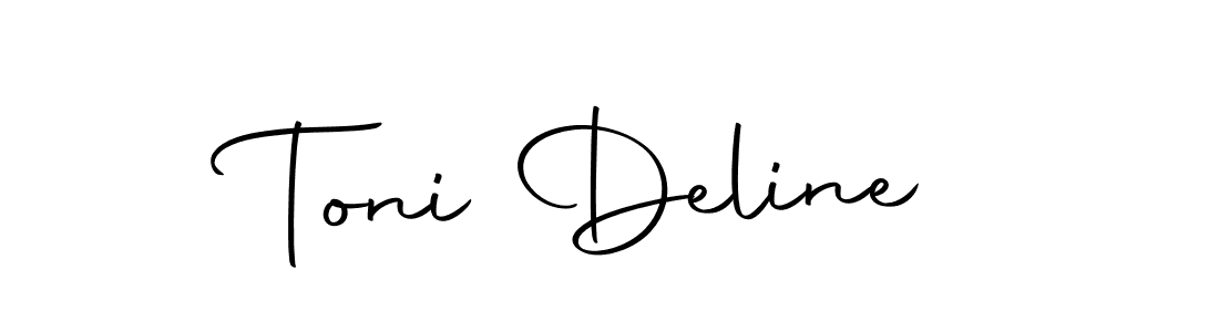 Design your own signature with our free online signature maker. With this signature software, you can create a handwritten (Autography-DOLnW) signature for name Toni Deline. Toni Deline signature style 10 images and pictures png