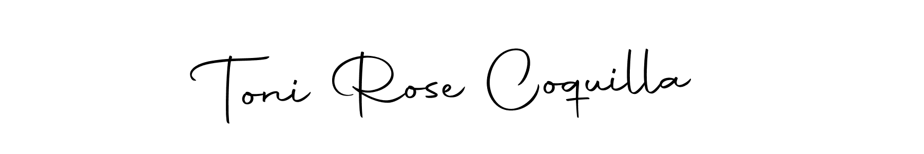 Make a short Toni Rose Coquilla signature style. Manage your documents anywhere anytime using Autography-DOLnW. Create and add eSignatures, submit forms, share and send files easily. Toni Rose Coquilla signature style 10 images and pictures png