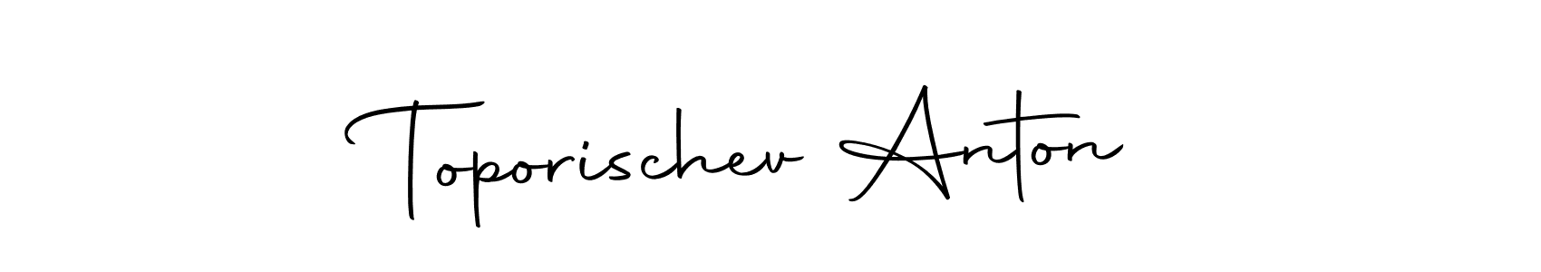 if you are searching for the best signature style for your name Toporischev Anton. so please give up your signature search. here we have designed multiple signature styles  using Autography-DOLnW. Toporischev Anton signature style 10 images and pictures png