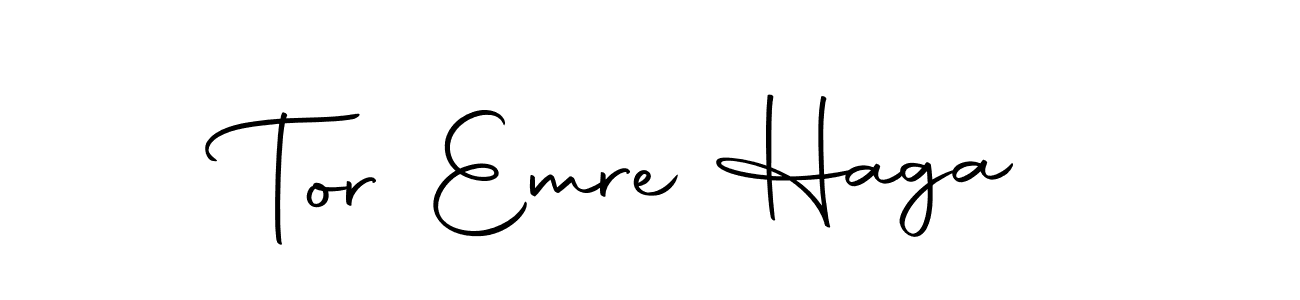 How to make Tor Emre Haga name signature. Use Autography-DOLnW style for creating short signs online. This is the latest handwritten sign. Tor Emre Haga signature style 10 images and pictures png