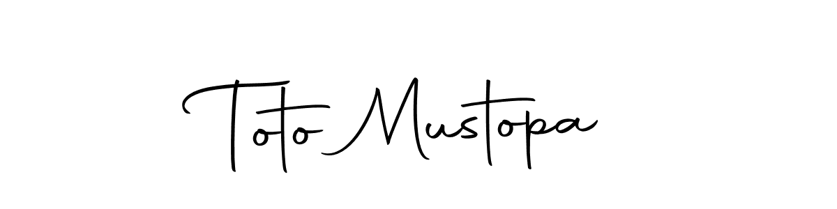 Create a beautiful signature design for name Toto Mustopa. With this signature (Autography-DOLnW) fonts, you can make a handwritten signature for free. Toto Mustopa signature style 10 images and pictures png