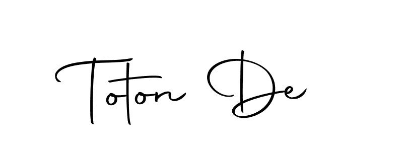 Use a signature maker to create a handwritten signature online. With this signature software, you can design (Autography-DOLnW) your own signature for name Toton De. Toton De signature style 10 images and pictures png