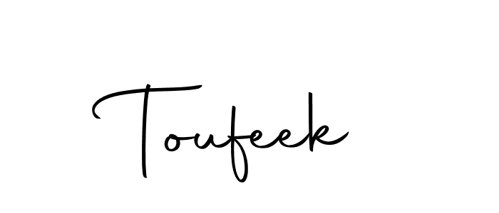 Make a beautiful signature design for name Toufeek. With this signature (Autography-DOLnW) style, you can create a handwritten signature for free. Toufeek signature style 10 images and pictures png