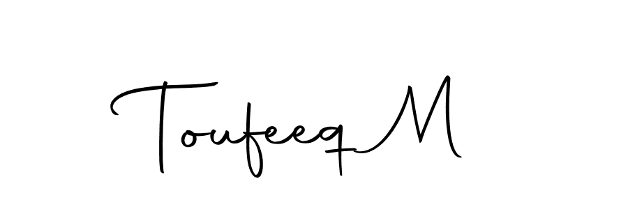 Use a signature maker to create a handwritten signature online. With this signature software, you can design (Autography-DOLnW) your own signature for name Toufeeq M. Toufeeq M signature style 10 images and pictures png