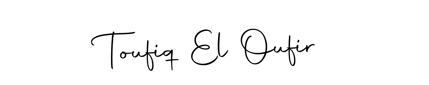 Toufiq El Oufir stylish signature style. Best Handwritten Sign (Autography-DOLnW) for my name. Handwritten Signature Collection Ideas for my name Toufiq El Oufir. Toufiq El Oufir signature style 10 images and pictures png