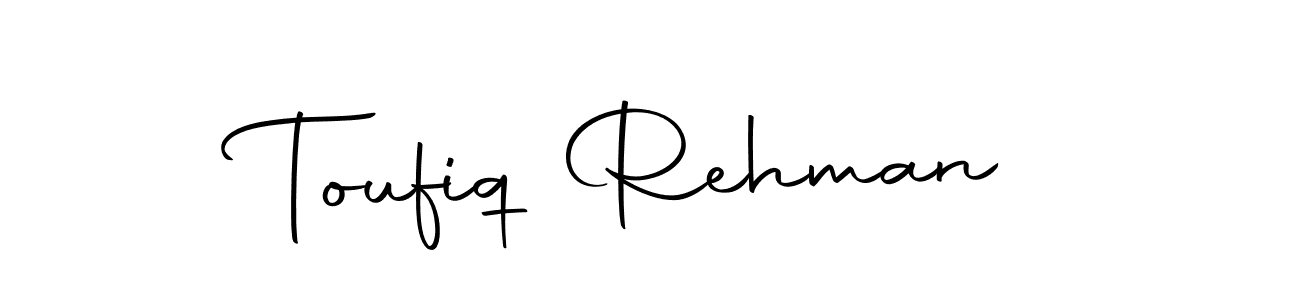 How to make Toufiq Rehman name signature. Use Autography-DOLnW style for creating short signs online. This is the latest handwritten sign. Toufiq Rehman signature style 10 images and pictures png