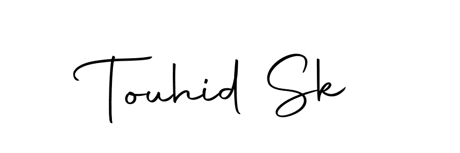 You should practise on your own different ways (Autography-DOLnW) to write your name (Touhid Sk) in signature. don't let someone else do it for you. Touhid Sk signature style 10 images and pictures png