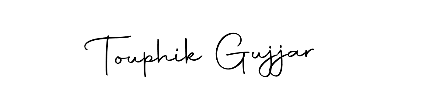 The best way (Autography-DOLnW) to make a short signature is to pick only two or three words in your name. The name Touphik Gujjar include a total of six letters. For converting this name. Touphik Gujjar signature style 10 images and pictures png