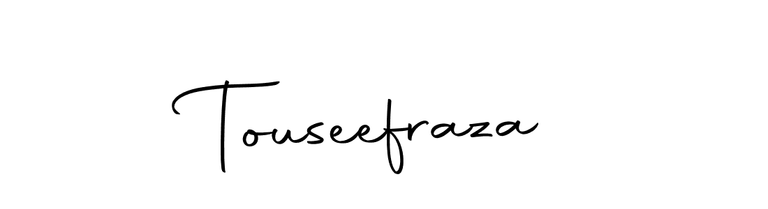 You should practise on your own different ways (Autography-DOLnW) to write your name (Touseefraza) in signature. don't let someone else do it for you. Touseefraza signature style 10 images and pictures png