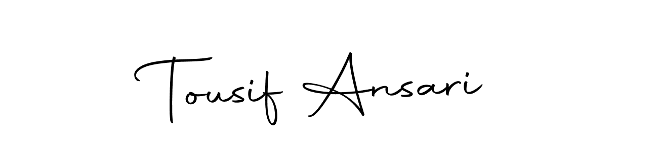 You should practise on your own different ways (Autography-DOLnW) to write your name (Tousif Ansari) in signature. don't let someone else do it for you. Tousif Ansari signature style 10 images and pictures png