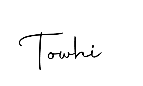 Use a signature maker to create a handwritten signature online. With this signature software, you can design (Autography-DOLnW) your own signature for name Towhi. Towhi signature style 10 images and pictures png