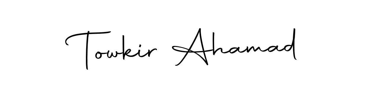 Use a signature maker to create a handwritten signature online. With this signature software, you can design (Autography-DOLnW) your own signature for name Towkir Ahamad. Towkir Ahamad signature style 10 images and pictures png