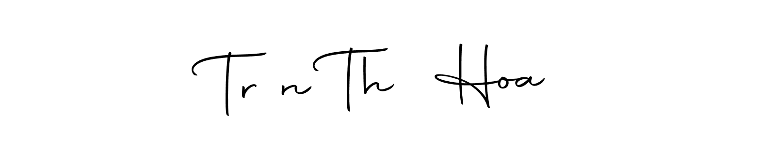 How to make Trần Thị Hoa name signature. Use Autography-DOLnW style for creating short signs online. This is the latest handwritten sign. Trần Thị Hoa signature style 10 images and pictures png