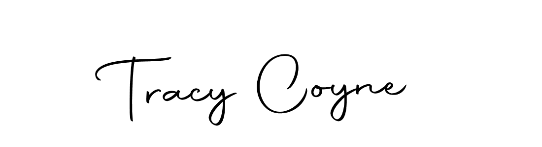 How to make Tracy Coyne name signature. Use Autography-DOLnW style for creating short signs online. This is the latest handwritten sign. Tracy Coyne signature style 10 images and pictures png