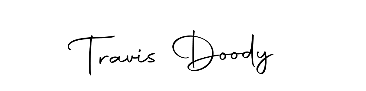 How to make Travis Doody name signature. Use Autography-DOLnW style for creating short signs online. This is the latest handwritten sign. Travis Doody signature style 10 images and pictures png