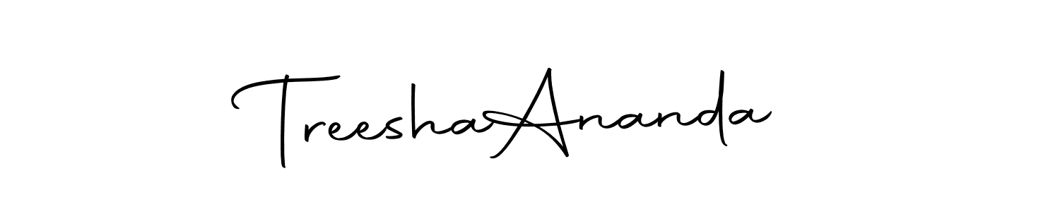 The best way (Autography-DOLnW) to make a short signature is to pick only two or three words in your name. The name Treesha  Ananda include a total of six letters. For converting this name. Treesha  Ananda signature style 10 images and pictures png