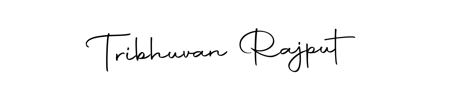 How to make Tribhuvan Rajput name signature. Use Autography-DOLnW style for creating short signs online. This is the latest handwritten sign. Tribhuvan Rajput signature style 10 images and pictures png