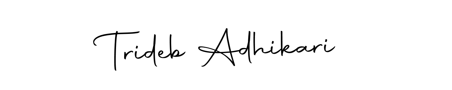 This is the best signature style for the Trideb Adhikari name. Also you like these signature font (Autography-DOLnW). Mix name signature. Trideb Adhikari signature style 10 images and pictures png