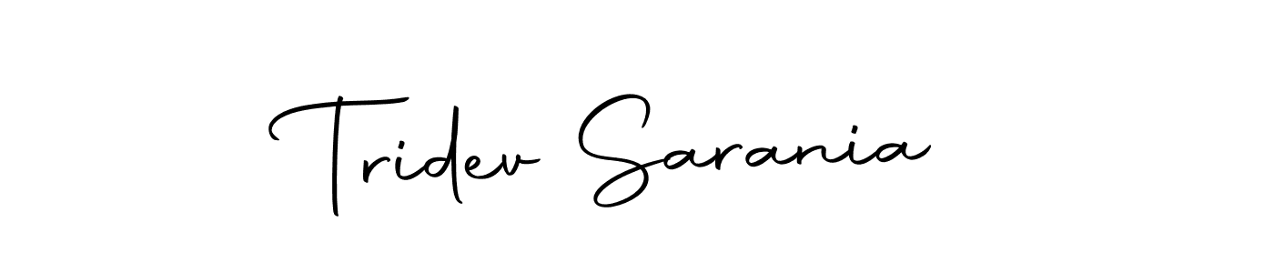 Make a short Tridev Sarania signature style. Manage your documents anywhere anytime using Autography-DOLnW. Create and add eSignatures, submit forms, share and send files easily. Tridev Sarania signature style 10 images and pictures png