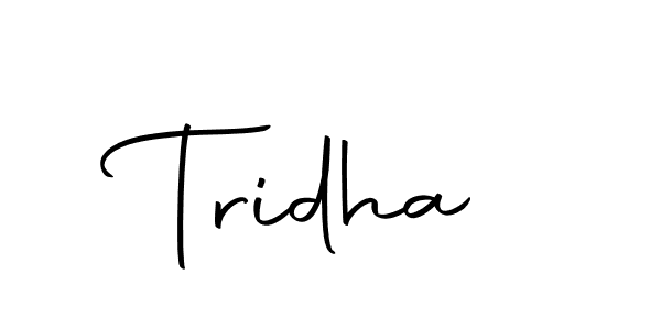 Create a beautiful signature design for name Tridha. With this signature (Autography-DOLnW) fonts, you can make a handwritten signature for free. Tridha signature style 10 images and pictures png