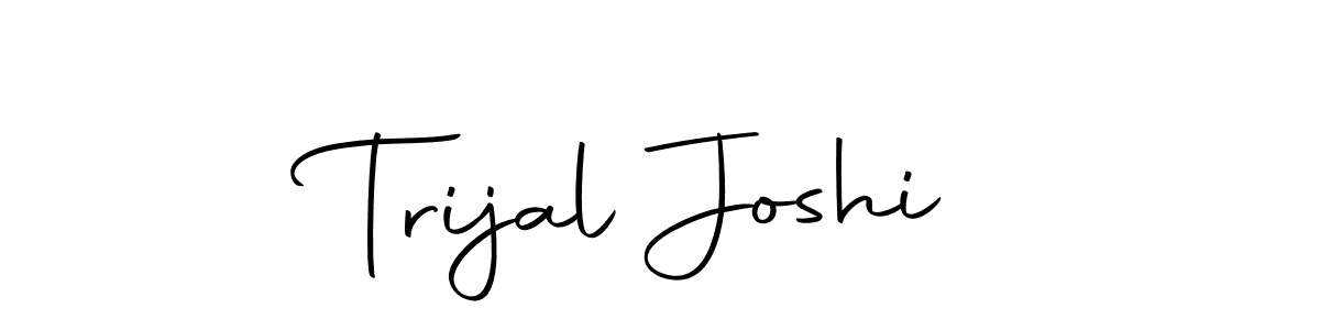 How to make Trijal Joshi name signature. Use Autography-DOLnW style for creating short signs online. This is the latest handwritten sign. Trijal Joshi signature style 10 images and pictures png