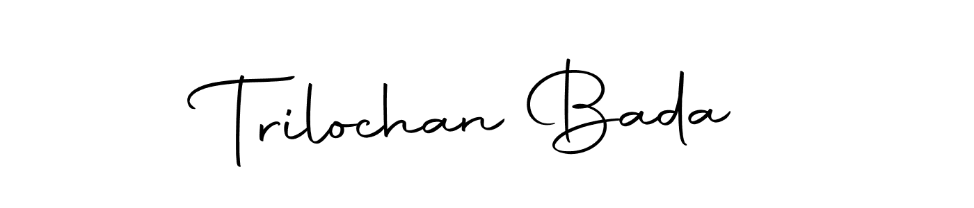 How to make Trilochan Bada name signature. Use Autography-DOLnW style for creating short signs online. This is the latest handwritten sign. Trilochan Bada signature style 10 images and pictures png