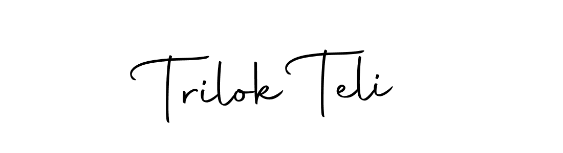 Similarly Autography-DOLnW is the best handwritten signature design. Signature creator online .You can use it as an online autograph creator for name Trilok Teli. Trilok Teli signature style 10 images and pictures png