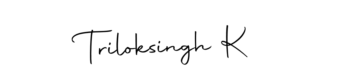 The best way (Autography-DOLnW) to make a short signature is to pick only two or three words in your name. The name Triloksingh K include a total of six letters. For converting this name. Triloksingh K signature style 10 images and pictures png