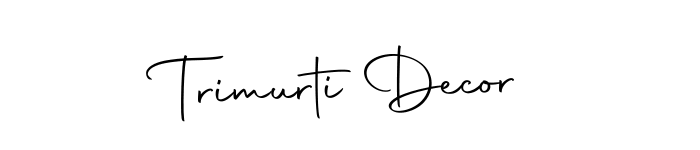 How to make Trimurti Decor name signature. Use Autography-DOLnW style for creating short signs online. This is the latest handwritten sign. Trimurti Decor signature style 10 images and pictures png