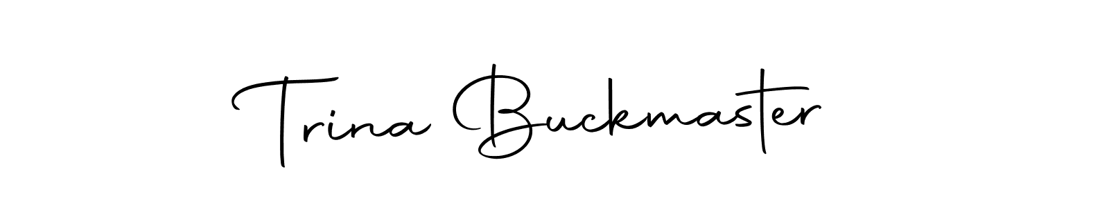 How to make Trina Buckmaster name signature. Use Autography-DOLnW style for creating short signs online. This is the latest handwritten sign. Trina Buckmaster signature style 10 images and pictures png