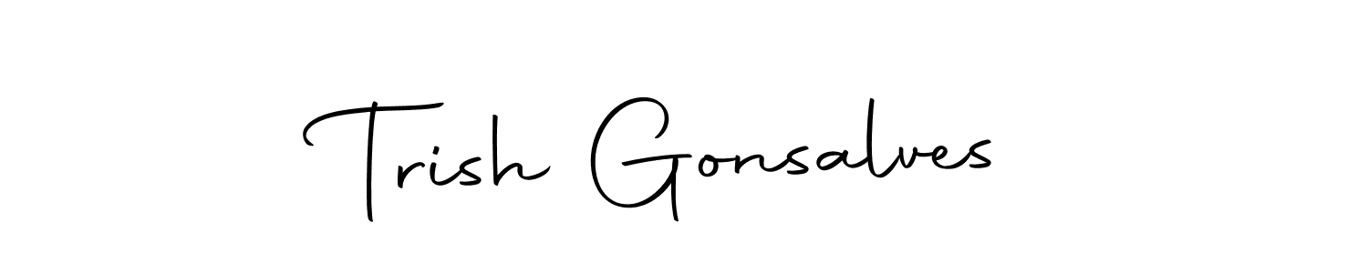 You should practise on your own different ways (Autography-DOLnW) to write your name (Trish Gonsalves) in signature. don't let someone else do it for you. Trish Gonsalves signature style 10 images and pictures png