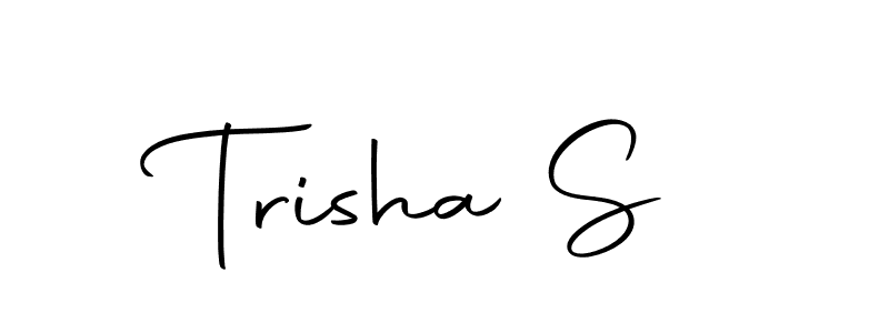 You should practise on your own different ways (Autography-DOLnW) to write your name (Trisha S) in signature. don't let someone else do it for you. Trisha S signature style 10 images and pictures png