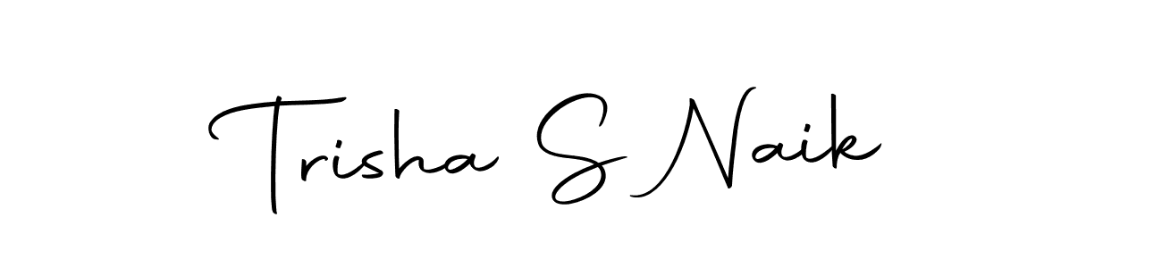 You should practise on your own different ways (Autography-DOLnW) to write your name (Trisha S Naik) in signature. don't let someone else do it for you. Trisha S Naik signature style 10 images and pictures png