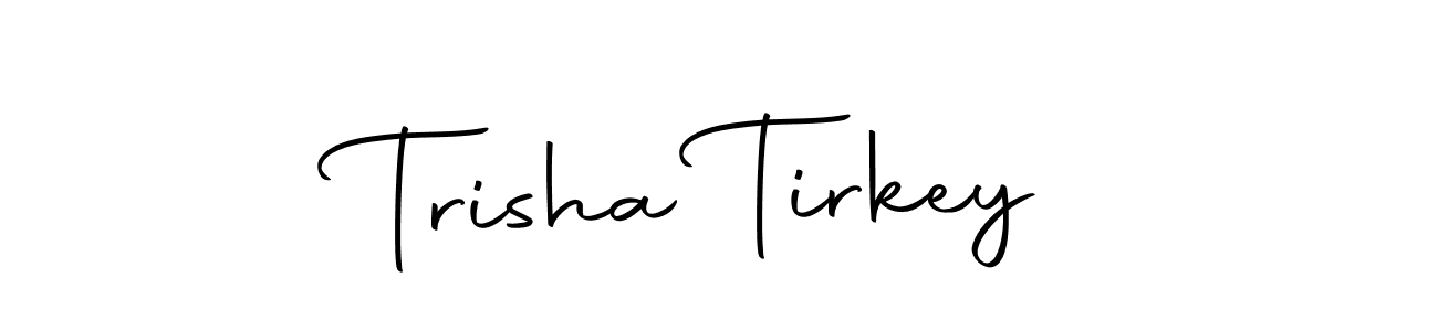 How to make Trisha Tirkey name signature. Use Autography-DOLnW style for creating short signs online. This is the latest handwritten sign. Trisha Tirkey signature style 10 images and pictures png