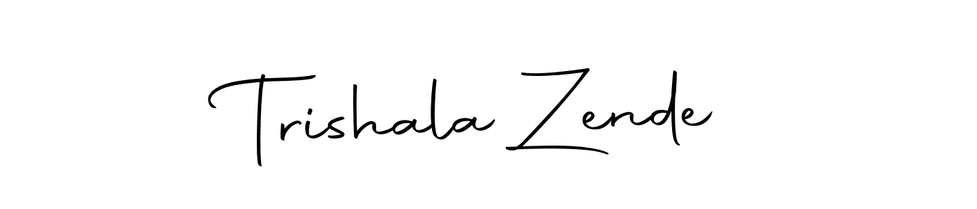 This is the best signature style for the Trishala Zende name. Also you like these signature font (Autography-DOLnW). Mix name signature. Trishala Zende signature style 10 images and pictures png