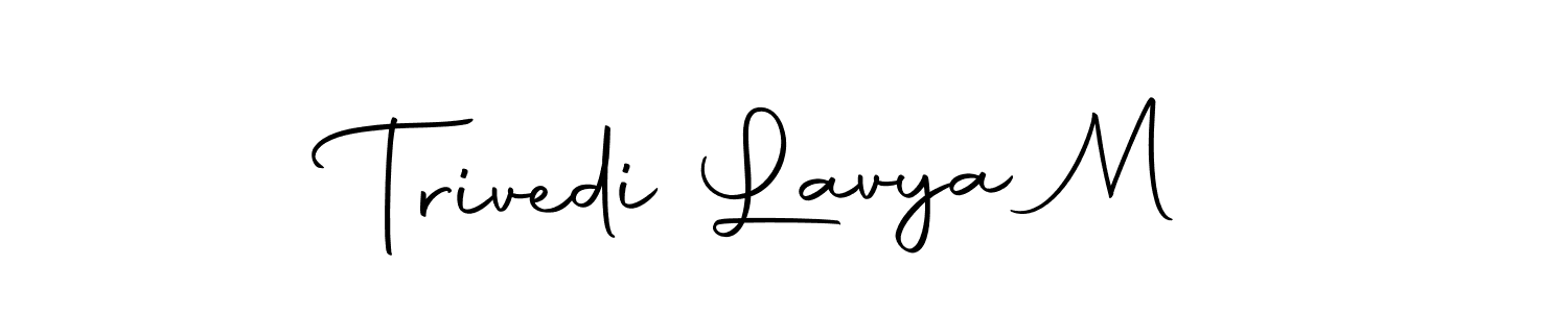 How to make Trivedi Lavya M name signature. Use Autography-DOLnW style for creating short signs online. This is the latest handwritten sign. Trivedi Lavya M signature style 10 images and pictures png