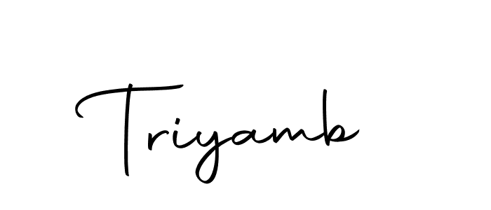 Use a signature maker to create a handwritten signature online. With this signature software, you can design (Autography-DOLnW) your own signature for name Triyamb. Triyamb signature style 10 images and pictures png